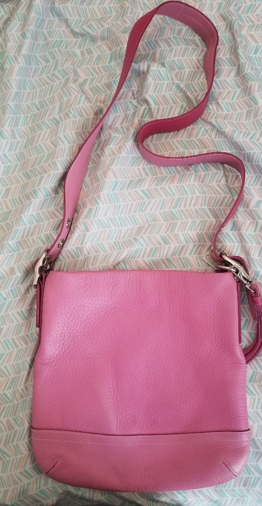 Coach pink leather crossbody bag